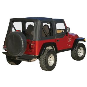 Complete Soft Top with Clear Windows for Jeep Wrangler TJ 1997-2006 with Half Steel Doors