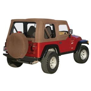 Complete Soft Top with Clear Windows for Jeep Wrangler TJ 1997-2006 with Half Steel Doors