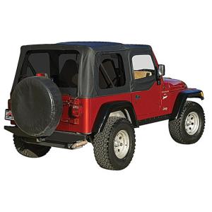 Complete Soft Top with Tinted Windows for Jeep Wrangler TJ 1997-2006 with Half Steel Doors