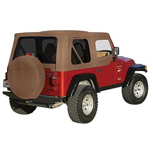 Complete Soft Top with Tinted Windows for Jeep Wrangler TJ 1997-2006 with Half Steel Doors