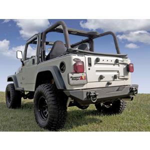 Xtreme Heavy Duty Rear Bumper in Textured Black forJeep Wrangler YJ, TJ, TJ 1976-2006 Unlimited and CJ