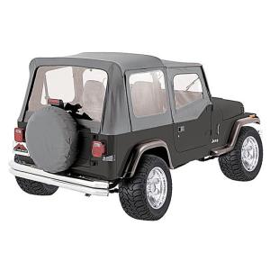 Replacement Soft Top with Clear Windows for 88-95 Jeep Wrangler YJ with Half Steel Doors