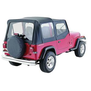 Replacement Soft Top with Clear Windows for Jeep Wrangler YJ 1988-1995 with Half Steel Doors