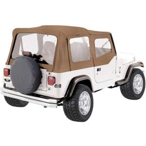 Replacement Soft Top with Clear Windows for Jeep Wrangler YJ 1988-1995 with Half Steel Doors