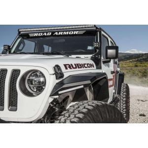 Stealth Steel Fender Flares Front w/ Switchback DRL LED Lights for 18-19 Jeep Wrangler JL & 20-24 JT