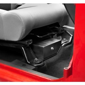 Locking Under Seat Storage Box in Textured Black for Jeep Wrangler 2007-2010 and Wrangler Unlimited JK 2007-2018 Passenger Side