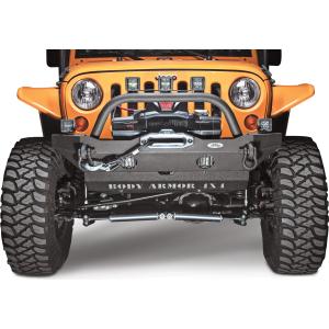 Front Mid-Stubby Winch Bumper for Jeep Wrangler JK 2007-2018