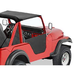 Soft Half Doors in Black Vinyl for Jeep CJ5 1955-1975