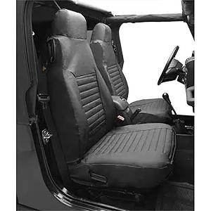 Low Back Front Seat Covers in Black Denim for Jeep CJ-5 and CJ-7 1965-1980