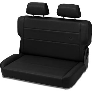 TrailMax II Fold and Tumble Rear Bench Seat in Vinyl for Jeep CJ5, CJ6, CJ7, CJ8 Scrambler and Wrangler YJ 1955-1995