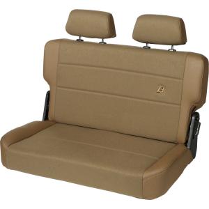 TrailMax II Fold and Tumble Rear Bench Seat in Fabric for Jeep CJ5, CJ6, CJ7, CJ8 Scrambler and Wrangler YJ 1955-1995