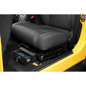 Locking Under Seat Storage Box in Textured Black for Jeep Wrangler TJ 1997-2006 and Unlimited