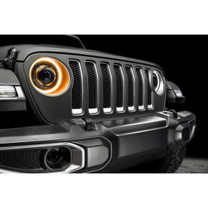 Oculus 9" Bi-LED Projector Headlights with White Halo Ring and Amber Switchback Turn Signal for Jeep Wrangler JL 2018-2024 and 2020-2024 Gladiator JT