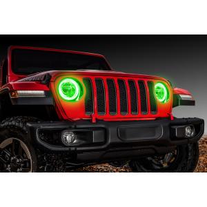 Waterproof Surface Mount LED Headlight Halo Kit with Green Halo Ring