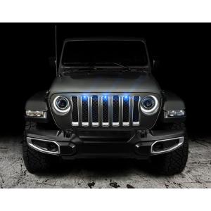 Pre-Runner Style LED Grill Light Kit in Blue for Jeep Wrangler JL 2018-2023