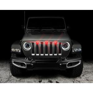 Pre-Runner Style LED Grill Light Kit in Red for Jeep Wrangler JL 2018-2023