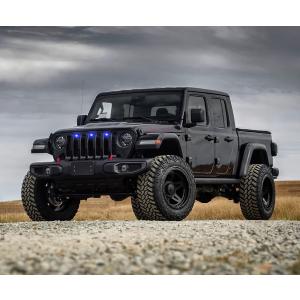 Pre-Runner Style LED Grill Light Kit in Blue for Jeep Gladiator JT 2020-2023