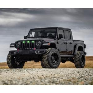 Pre-Runner Style LED Grill Light Kit in Green for Jeep Gladiator JT 2020-2023