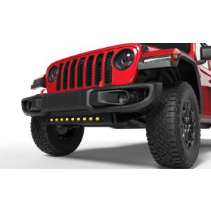 Skid Plate with Integrated LED Lights with Yellow Lights for Jeep Wrangler JL and Gladiator JT 2018-2024