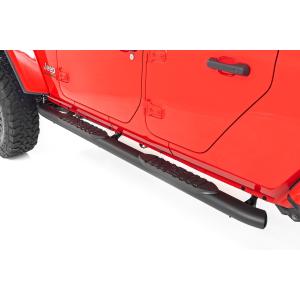 Rough Country Oval Nerf Steps Black Jeep Gladiator JT 4WD 2020-2024