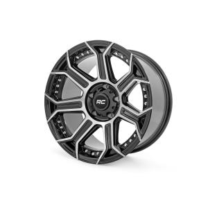 Rough Country 89 Series Wheel One-Piece Black Machined Gun Metal 17x95x4.5-12mm