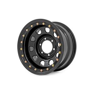 Rough Country Steel Simulated Beadlock Wheel Black 15x85x4.53.30 Bore-19