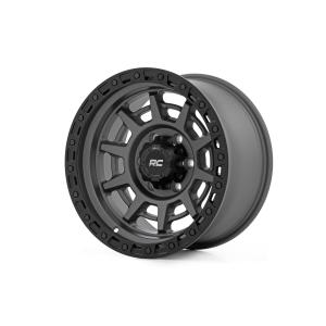 Rough Country 85 Series Wheel Simulated Beadlock Gunmetal Gray/Black17x95x4.5-12mm