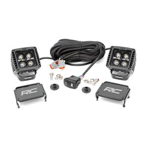 LED Light Kit Ditch Mount 2in Black Pair White DRL Ford Bronco 21-24