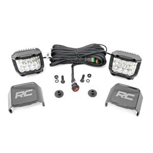 LED Light Kit Ditch Mount 2in Chrome Pair Wide Ford Bronco 4WD 21-24