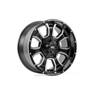 Rough Country 93 Series Wheel One-Piece Machined Black 20x95x5/5x4.5-12mm