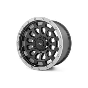 Rough Country 87 Series Wheel Simulated Beadlock Black/Machined 17x8.5 6x5.5 +0mm