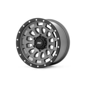 Rough Country 87 Series Wheel Simulated Beadlock Gray/Black 17x8.5 6x5.5 +0mm