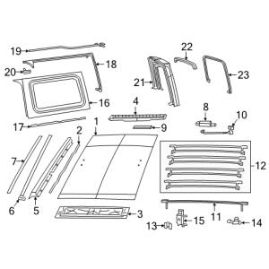Rear Soft Top Window in Tan Twill