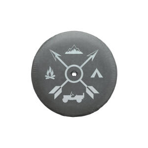 Spare Tire Cover with Camping Logo for Jeep Wrangler JL 2018-2025 Spare Tire Cover with Camping Logo for Jeep Wrangler JL 2018-2025