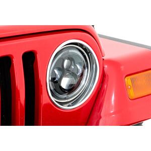 Headlights DRL Halo LED 7" for Jeep Wrangler TJ 4WD 1997-2006