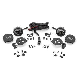 LED Fog Light Kit 3.5 Inch Round Black Series Amber DRL Ram 1500 (2019-2024)