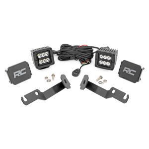 LED Light Kit Ditch Mount 2" Black Pair Spot Toyota Tacoma 05-15