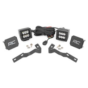 LED Light Kit Ditch Mount 2" Black Pair Spot Toyota Tacoma 16-23