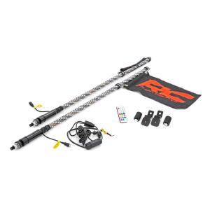 Whip Mount Bed 4' Multl-Color LED Whip Pair Polaris General/Ranger 1000/Ranger XP 900/1000