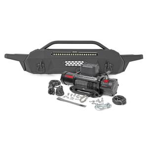 Front Bumper Hybrid 20" Blk LED 9500-Lb Winch Syn Toyota Tacoma 16-23