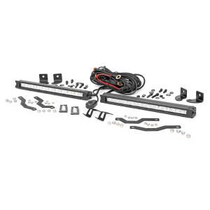 LED Light Kit Grille Mount 10" Chrome Slimline Pair Ford F-150 18-20