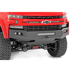 High Clearance Front Bumper LED Lights & Skid Plate Chevy Silverado 1500 (19-22)
