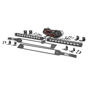 LED Light Kit Grille Mount 10" Black Slimline Pair Chevy Silverado 1500 19-22