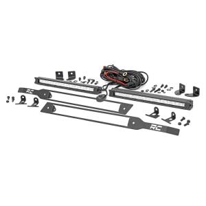 LED Light Kit Grille Mount 10" Chrome Slimline Pair Chevy Silverado 1500 19-22