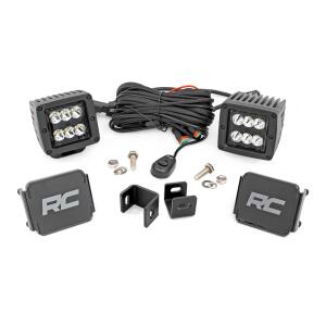 LED Light Kit Ditch Mount 2" Black Pair Spot Toyota Tundra 22-26