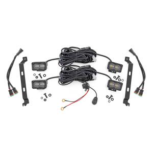 LED Fog Light Kit 3x1.75 Inch Black Series Slim Aux Yellow Toyota Tacoma 24-26