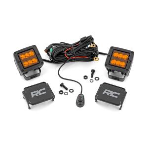 2 Inch LED Light Pods Spot Beam Amber Lens Square