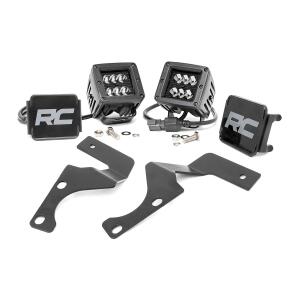 LED Light Kit Ditch Mount 2" Black Spot Pair Toyota 4Runner 10-24