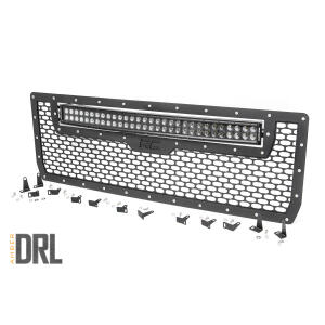 Mesh Grille 30" Dual Row LED Black Amber DRL GMC Sierra 1500 14-15