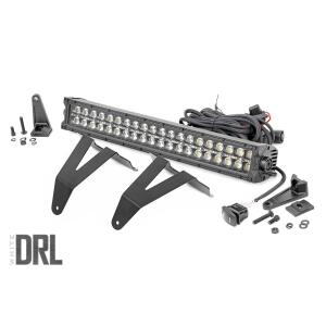 LED Light Kit Bumper Mount 20" Black Dual Row White DRL Ram 1500 19-24